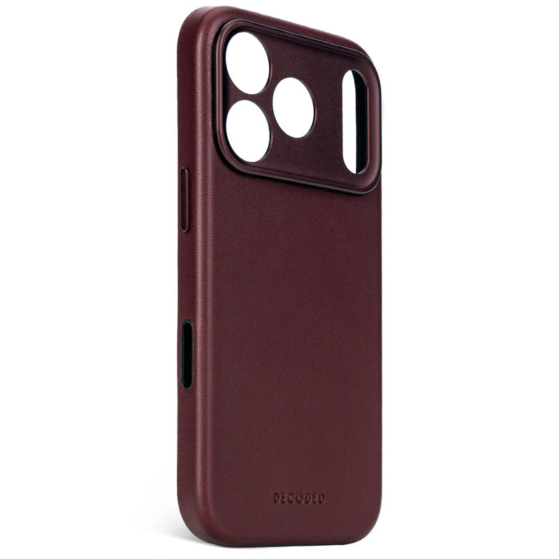 Coque en cuir iPhone 17 Pro Max Dark Ruby