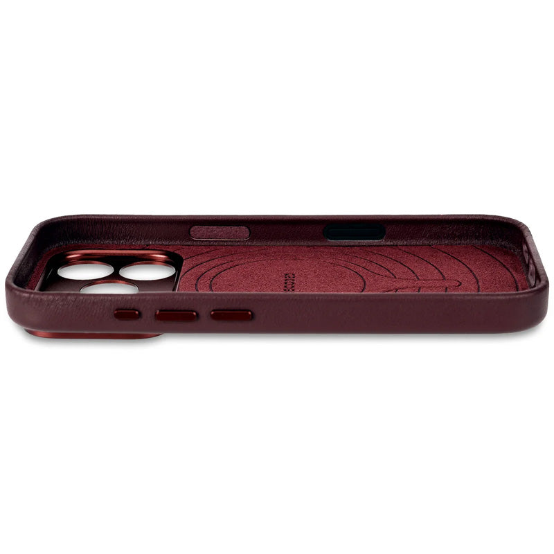 Coque en cuir iPhone 17 Pro Max Dark Ruby