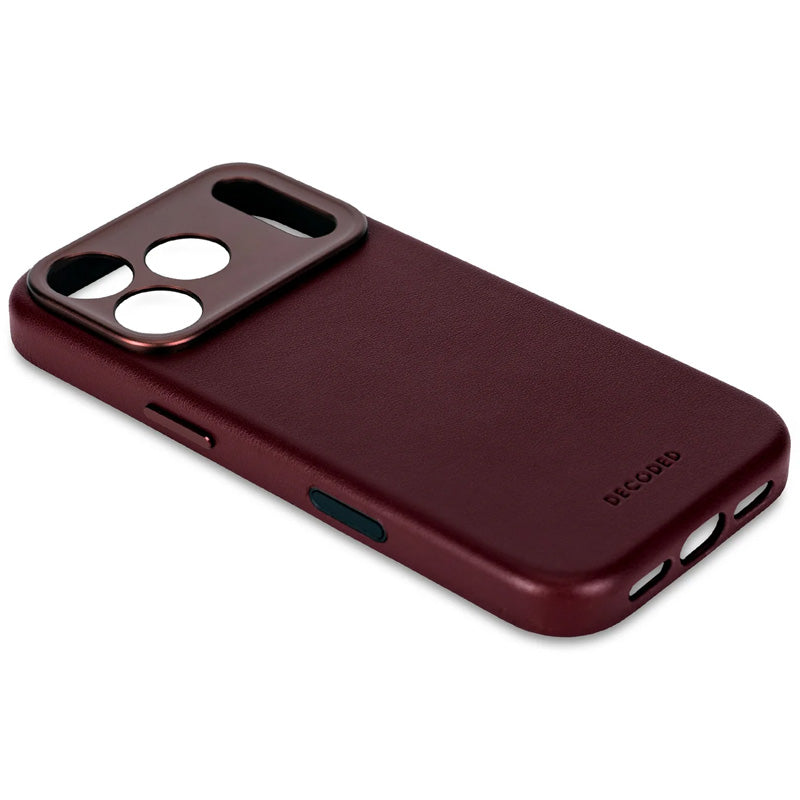 Coque en cuir iPhone 17 Pro Max Dark Ruby