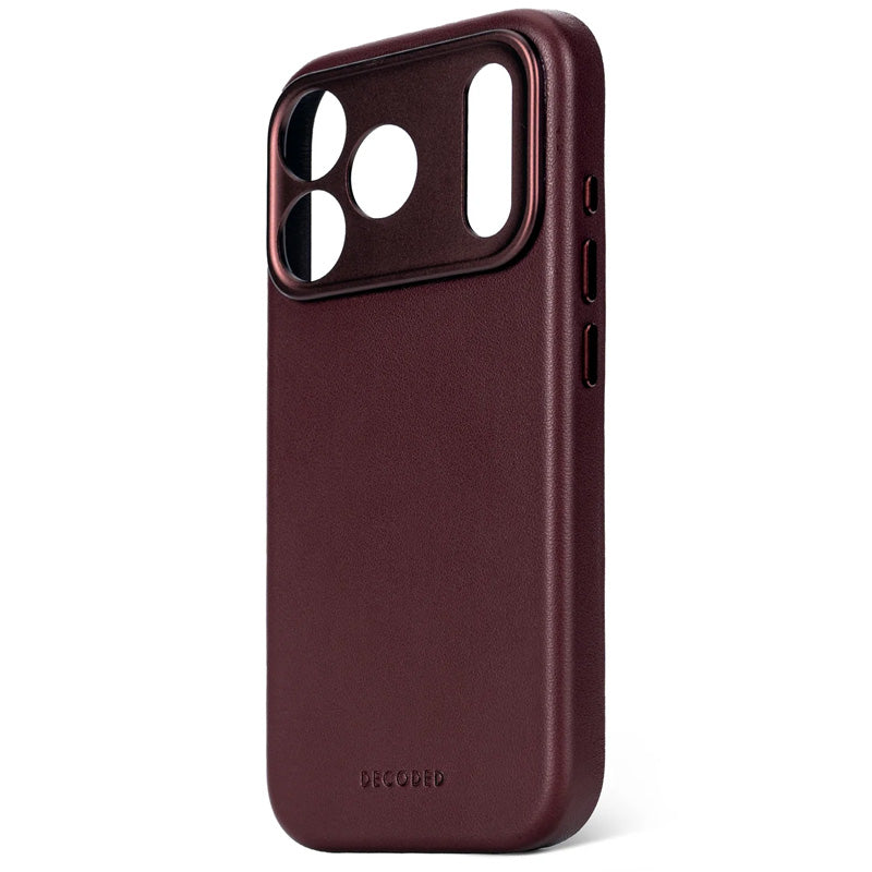 Coque en cuir iPhone 17 Pro Max Dark Ruby