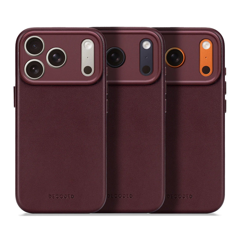 Coque en cuir iPhone 17 Pro Max Dark Ruby