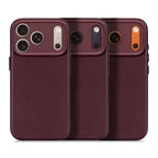Coque en cuir iPhone 17 Pro Max Dark Ruby