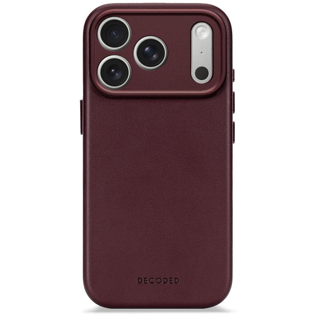 Coque en cuir iPhone 17 Pro Max Dark Ruby