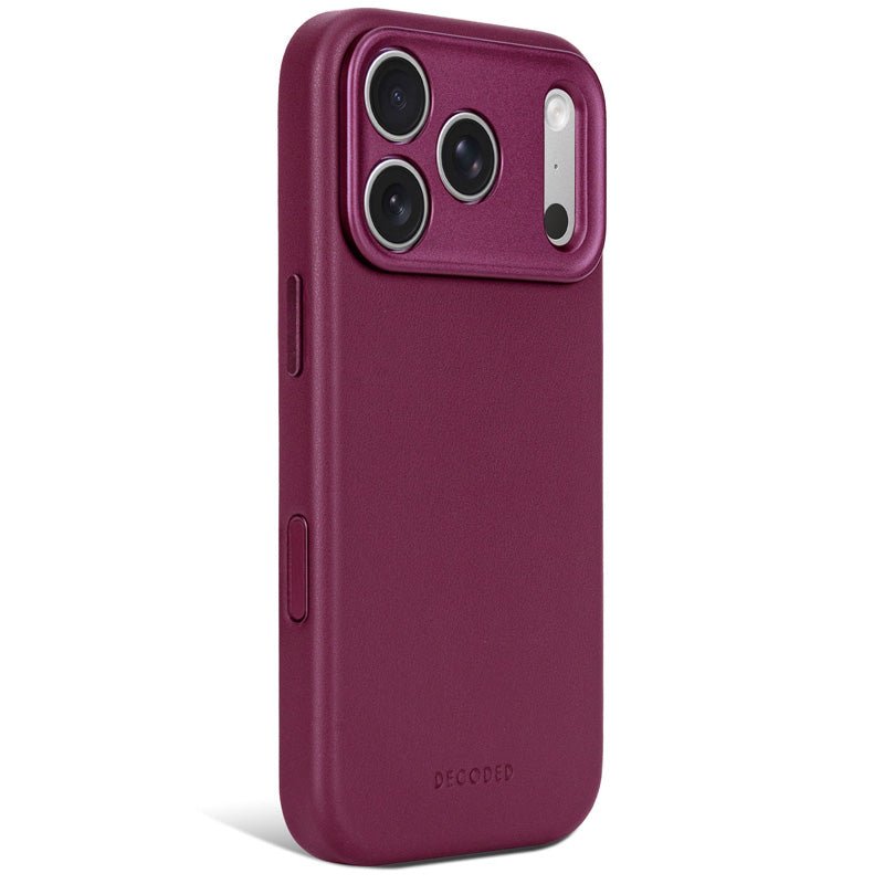 Coque en cuir MagSafe iPhone 18 Pro / 17 Pro Aubergine