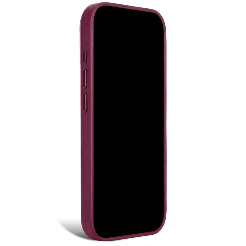 Coque en cuir MagSafe iPhone 18 Pro / 17 Pro Aubergine
