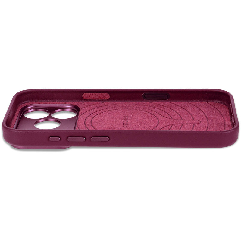 Coque en cuir MagSafe iPhone 18 Pro / 17 Pro Aubergine