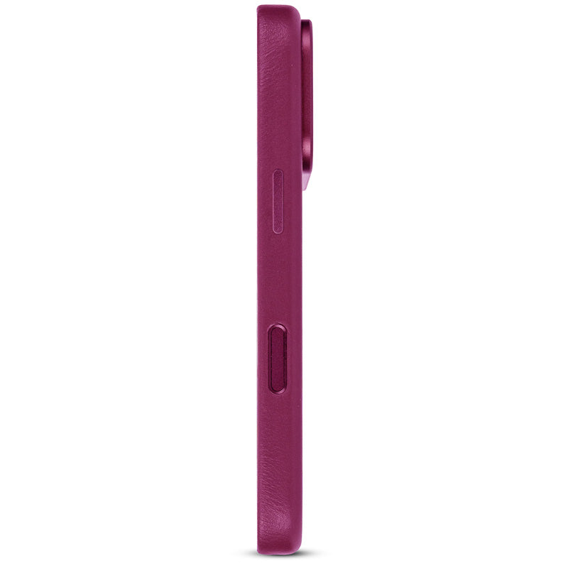 Coque en cuir MagSafe iPhone 18 Pro / 17 Pro Aubergine