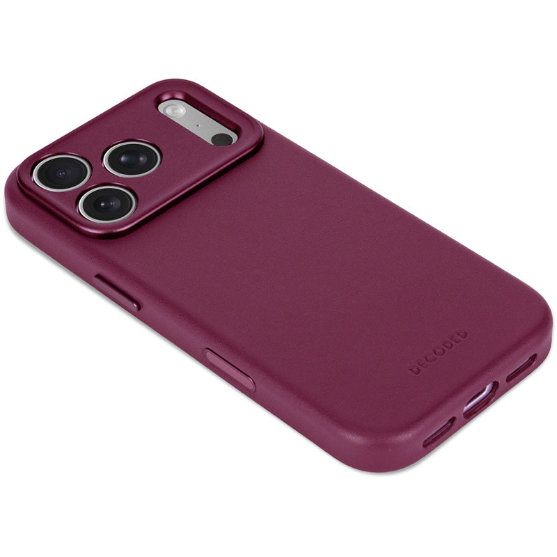Coque en cuir MagSafe iPhone 18 Pro / 17 Pro Aubergine