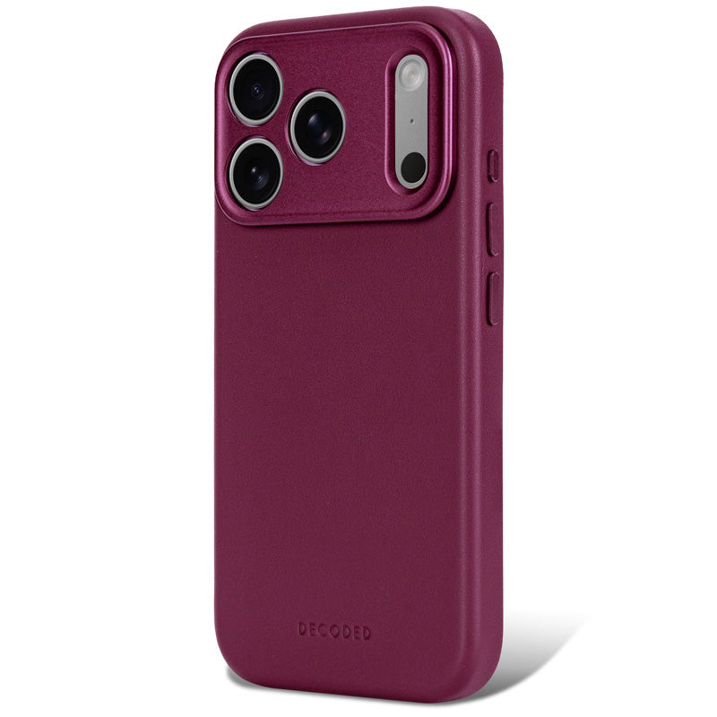 Coque en cuir MagSafe iPhone 18 Pro / 17 Pro Aubergine