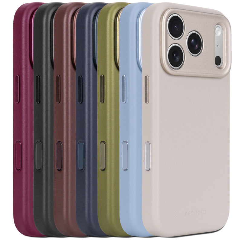 Coque en cuir MagSafe iPhone 18 Pro / 17 Pro Aubergine