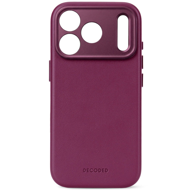 Coque en cuir MagSafe iPhone 18 Pro / 17 Pro Aubergine