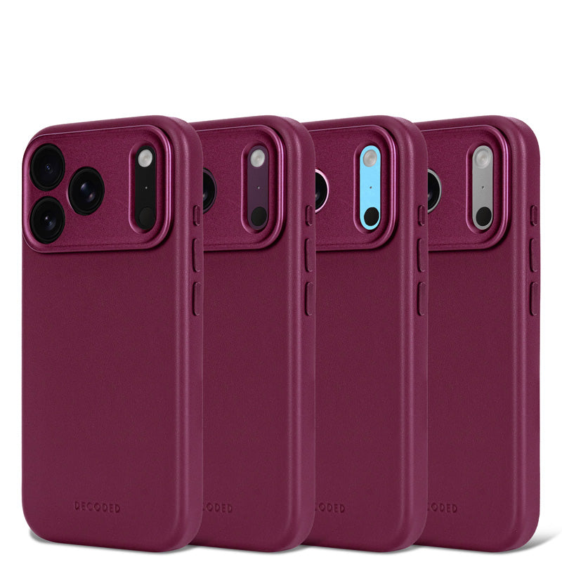 Coque en cuir MagSafe iPhone 18 Pro / 17 Pro Aubergine