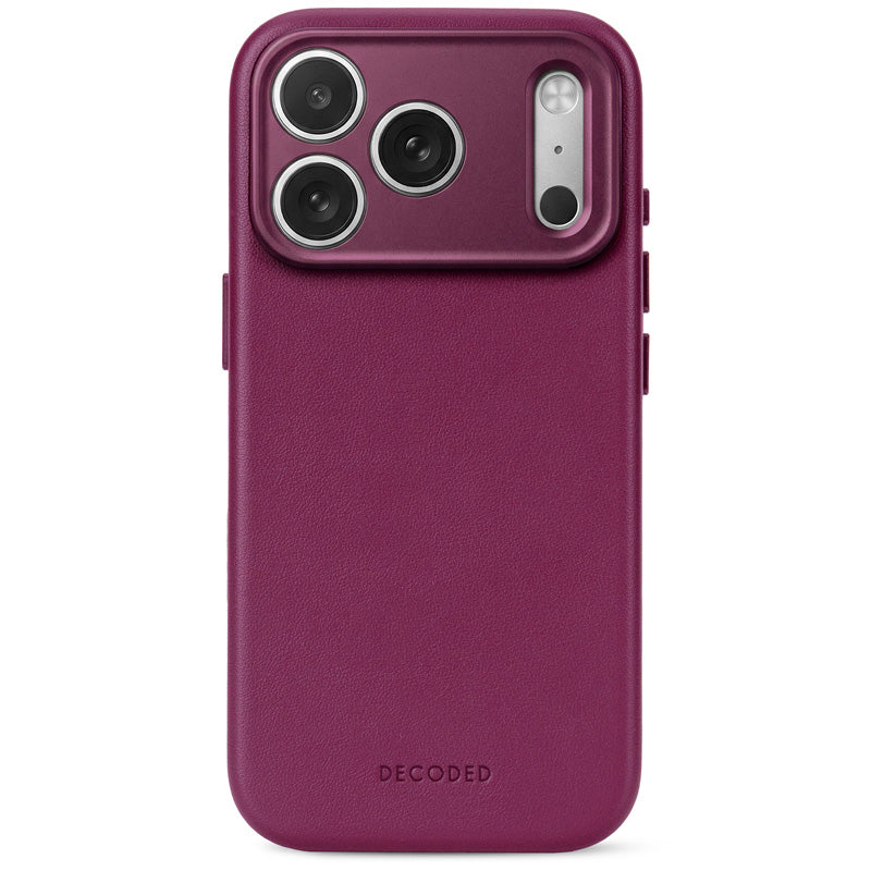 Coque en cuir MagSafe iPhone 18 Pro / 17 Pro Aubergine