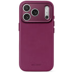 Coque en cuir MagSafe iPhone 18 Pro / 17 Pro Aubergine