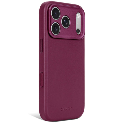 Coque en cuir MagSafe iPhone 18 Pro Max / 17 Pro Max Aubergine