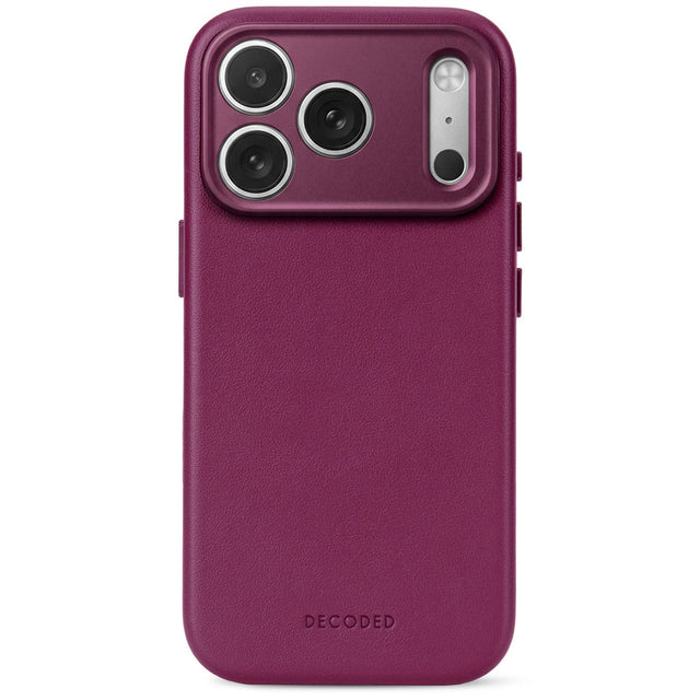 Coque en cuir MagSafe iPhone 18 Pro Max / 17 Pro Max Aubergine