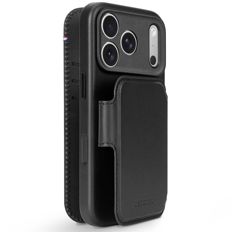 Folio detachable en cuir MagSafe iPhone 18 Pro Max Black