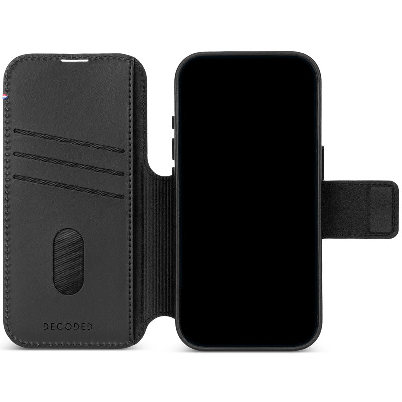 Folio detachable en cuir MagSafe iPhone 18 Pro Max Black