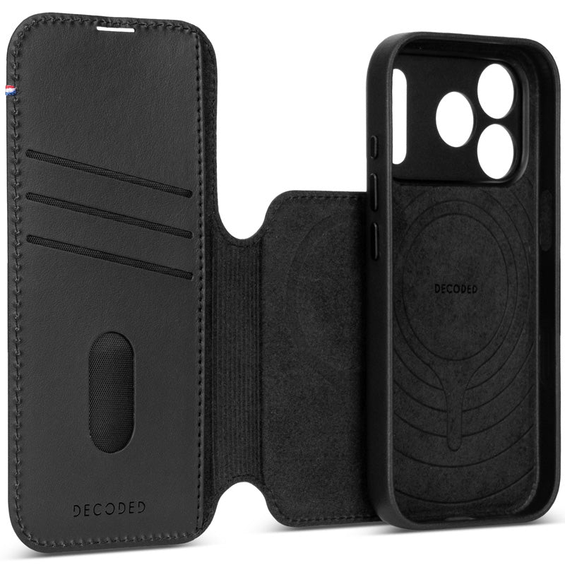 Folio detachable en cuir MagSafe iPhone 18 Pro Max Black