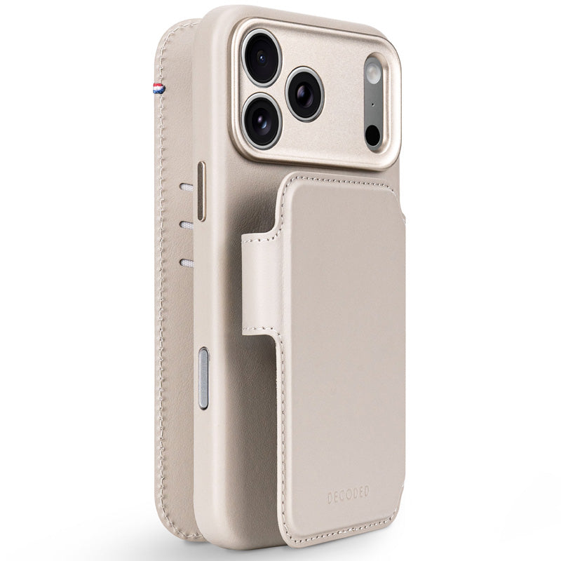 Folio detachable en cuir MagSafe iPhone 18 Pro Max Taupe