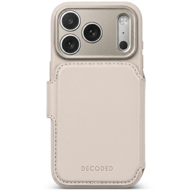Folio detachable en cuir MagSafe iPhone 18 Pro Max / 17 Pro Max Taupe