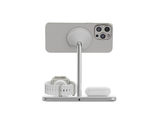 Support de charge sans fil 3-en-1 Qi2 Blanc