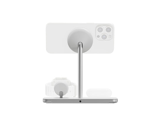 Support de charge sans fil 3-en-1 Qi2 Blanc