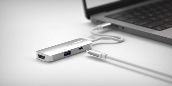 Hub multiport USB-C HDMI 3-en-1 140W Gris/Blanc
