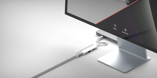 Hub multiport USB-C HDMI 3-en-1 140W Gris/Blanc