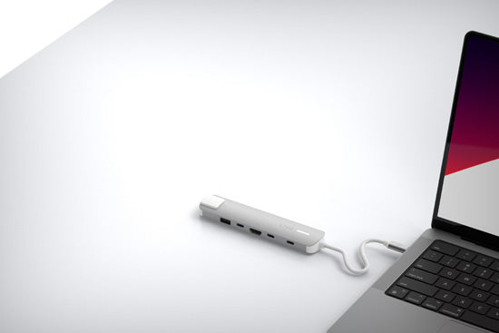 Hub multiport PRO USB-C 6-en-1 140W Gris/Blanc