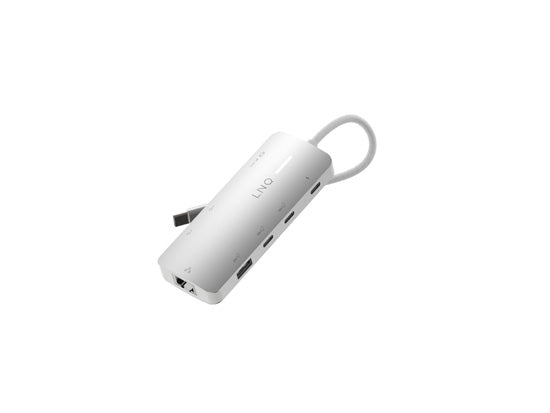 Hub multiport 8K PRO USB-C 8-en-1 140W Gris/Blanc