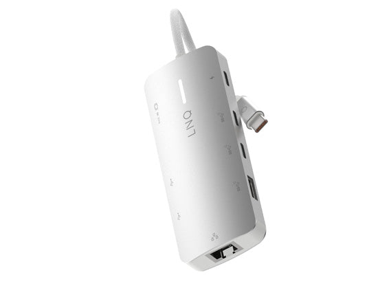 Hub multiport 8K PRO USB-C 8-en-1 140W Gris/Blanc