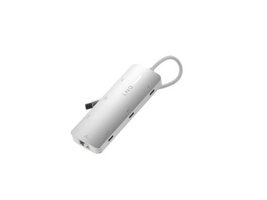 Hub multiport PRO USB-C 8-en-1 140W Gris/Blanc