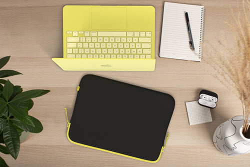 Housse MacBook NEO Basics ²Life Perfect Fit Black / Lemon