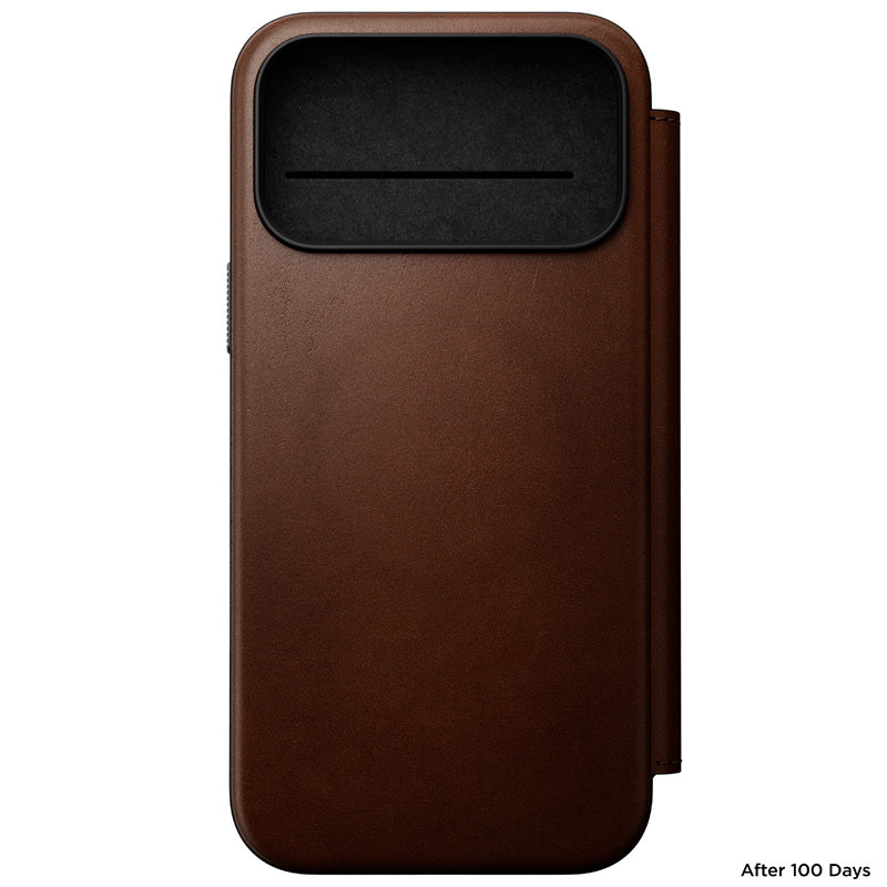 Folio Modern cuir iPhone 18 Pro Max Rustic Brown