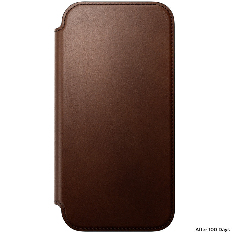 Folio Modern cuir iPhone 18 Pro Max Rustic Brown
