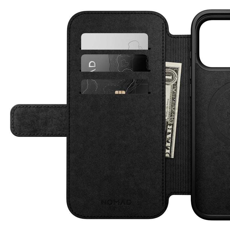 Folio Modern cuir iPhone 18 Pro Max Noir