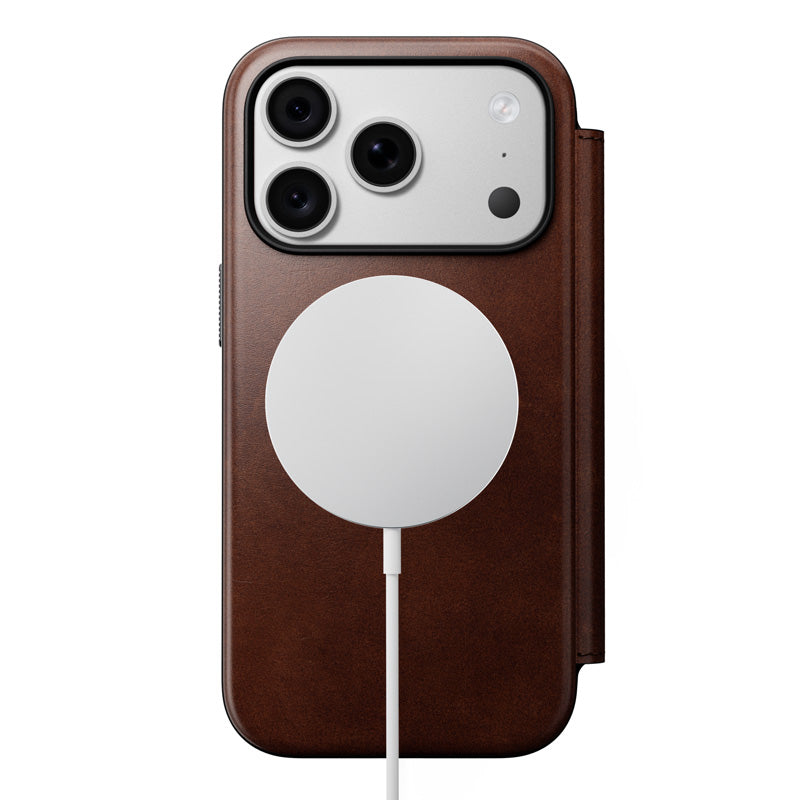 Folio Modern Cuir Horween iPhone 18 Pro / 17 Pro Rustic Brown