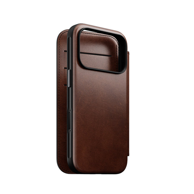 Folio Modern Cuir Horween iPhone 18 Pro / 17 Pro Rustic Brown