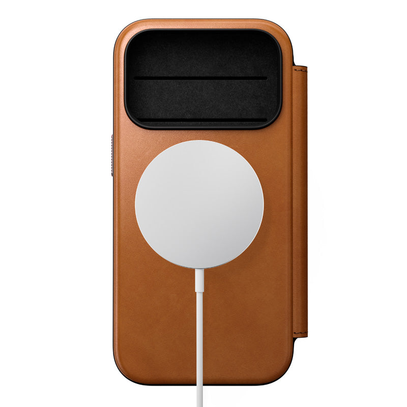 Folio Modern cuir iPhone 18 Pro English Tan