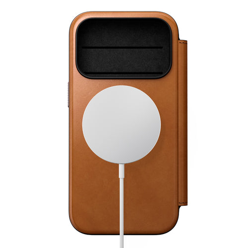 Folio Modern cuir iPhone 18 Pro / iPhone 17 Pro English Tan