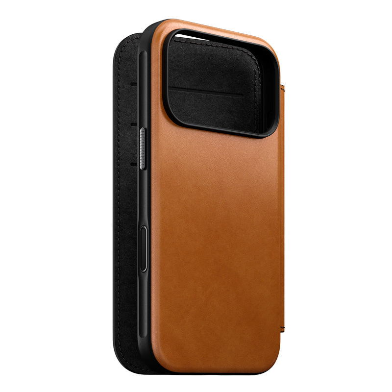 Folio Modern cuir iPhone 18 Pro English Tan