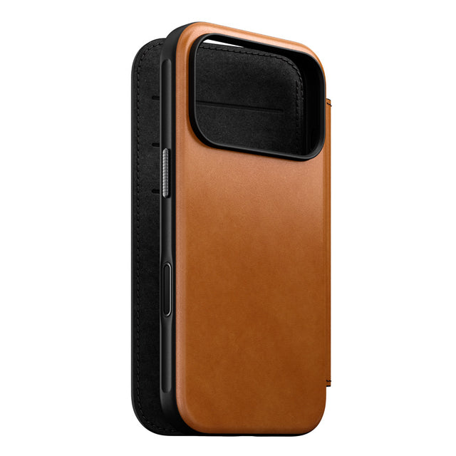 Folio Modern cuir iPhone 18 Pro / iPhone 17 Pro English Tan