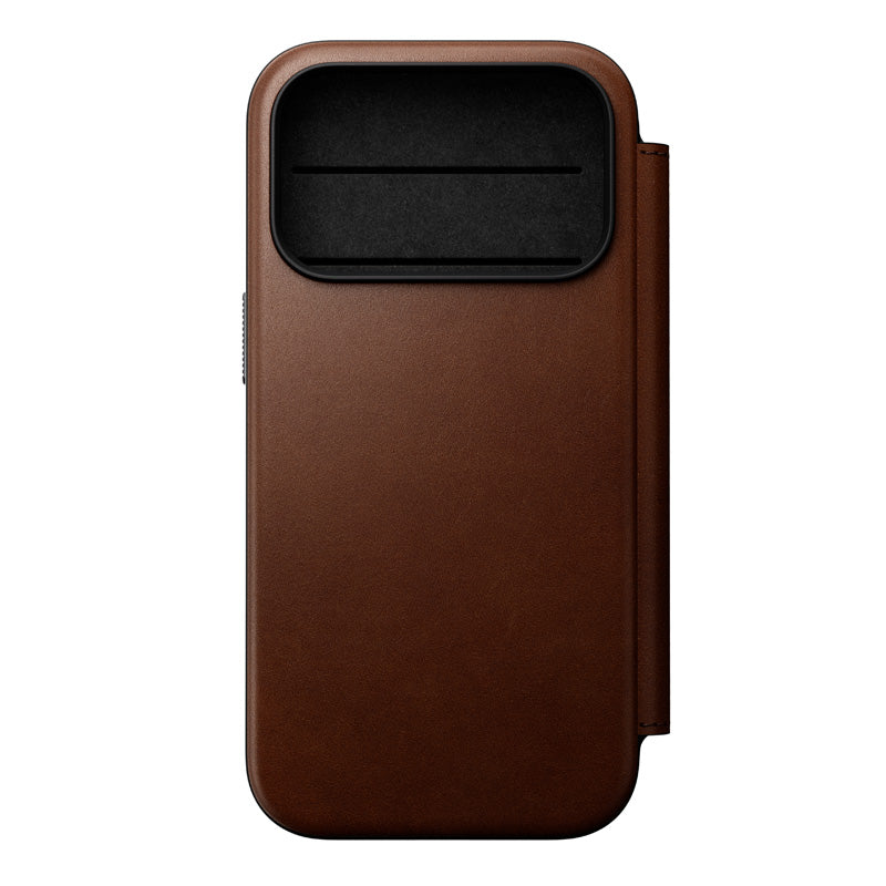 Folio Modern cuir iPhone 18 Pro Rustic Brown