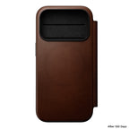 Folio Modern cuir iPhone 18 Pro Rustic Brown