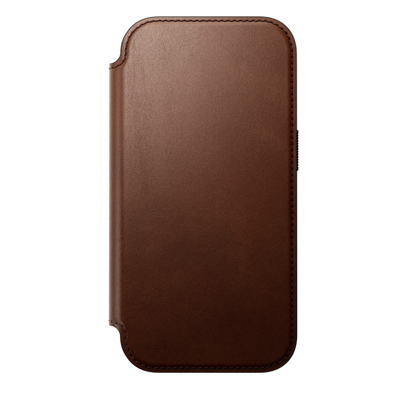 Folio Modern cuir iPhone 18 Pro Rustic Brown