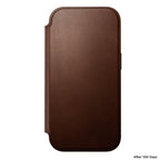 Folio Modern cuir iPhone 18 Pro Rustic Brown