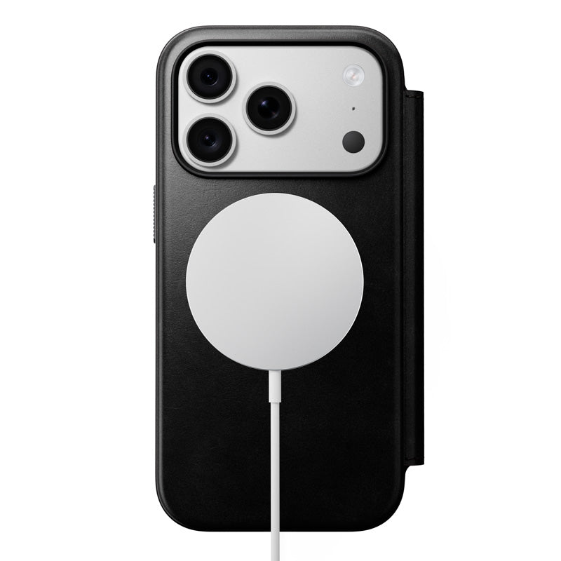 Folio Modern Cuir Horween iPhone 18 Pro / 17 Pro Noir