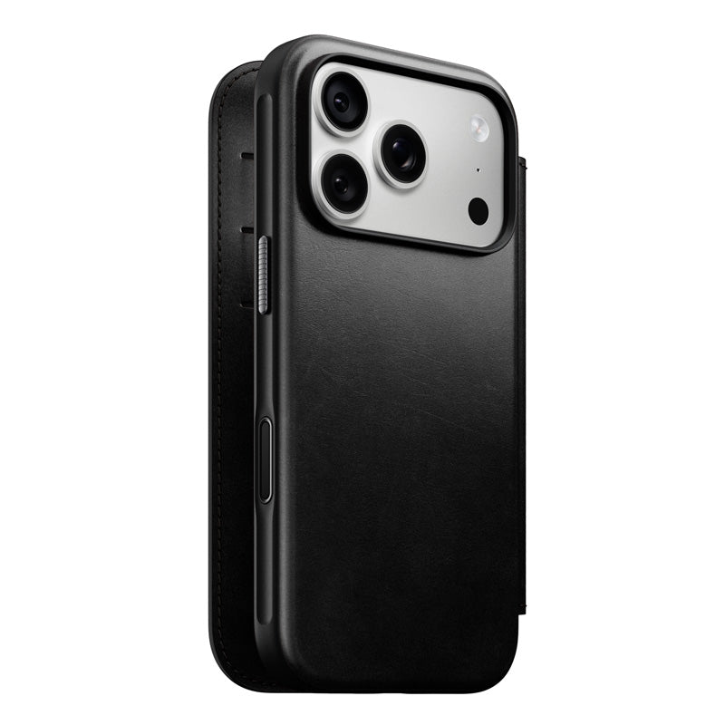 Folio Modern Cuir Horween iPhone 18 Pro / 17 Pro Noir