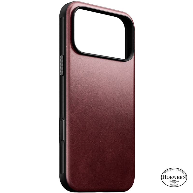 Coque Modern Horween cuir iPhone 18 Pro Max / 17 Pro Max Burgundy